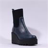 Marco Moreo Liege Stretch Cuff Wedgeboot - Navy Leather